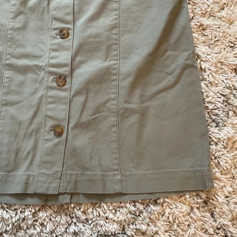 Duluth Trading Co Womens Green Button Front‎ A-Line Skirt Size 6 Cotton Blend